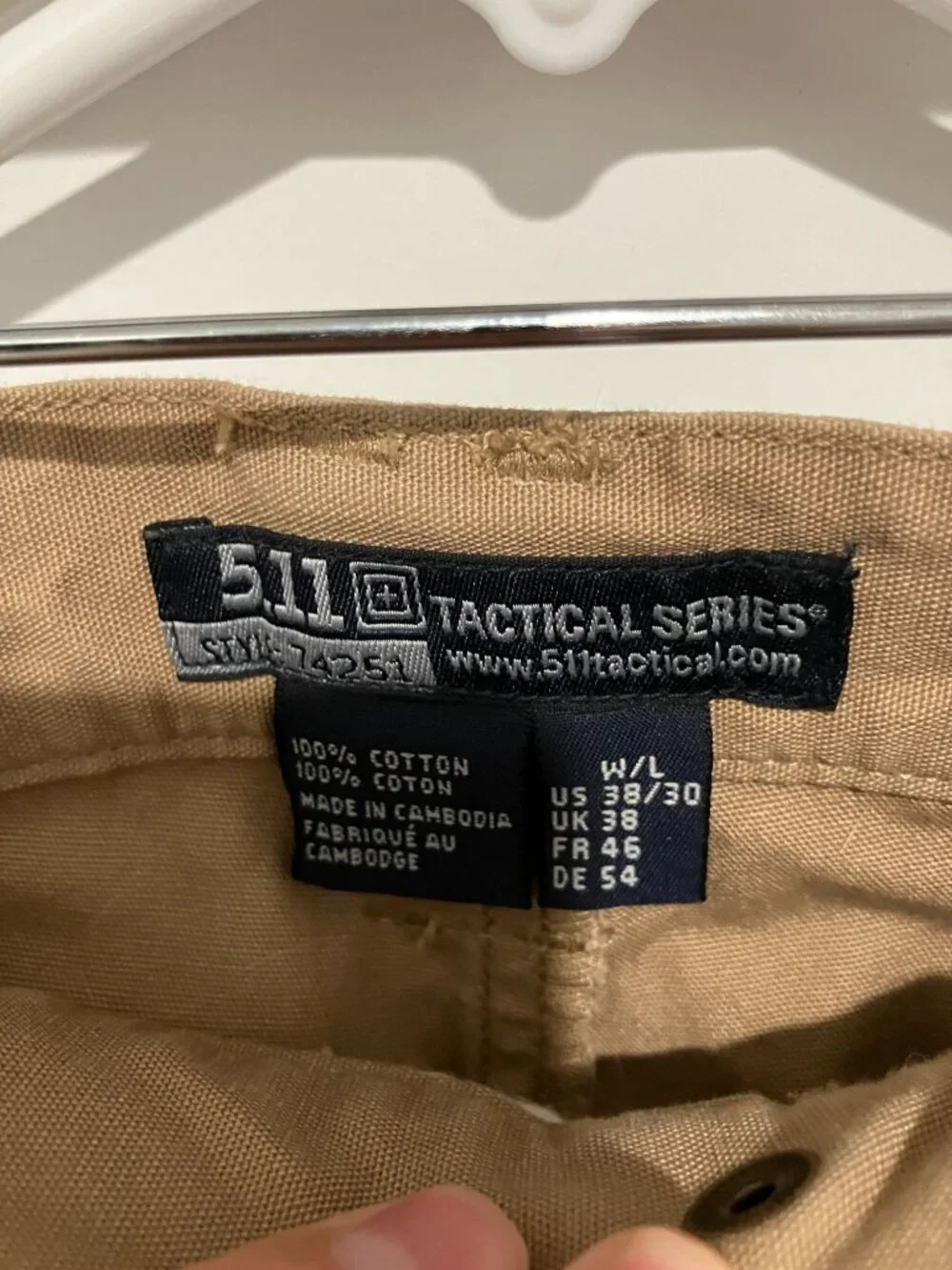 5.11 Tactical Men’s Heavy Duty Cotton Cargo Pants, Dark Tan, Size 38x30